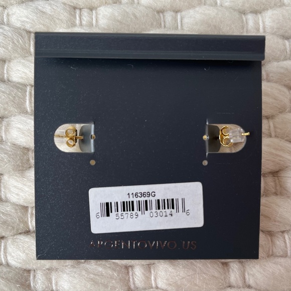 Argento Vivo 18 KT Gold Plated Sterling Silver Small Huggie Hoops Earrings, NWT - Picture 2 of 4